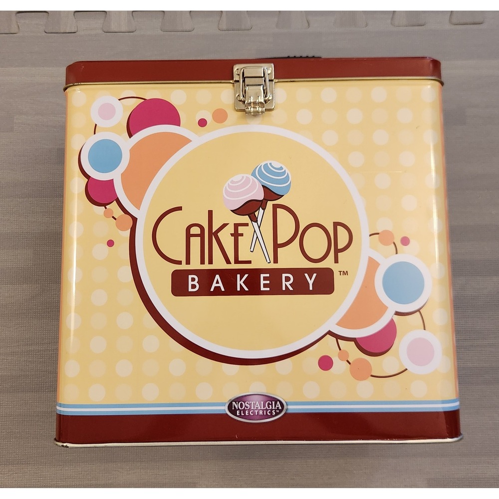 Nostalgia Electrics Cake Pop Bakery Metal Storage‎ Tin Retro Polka Dot Box Latch